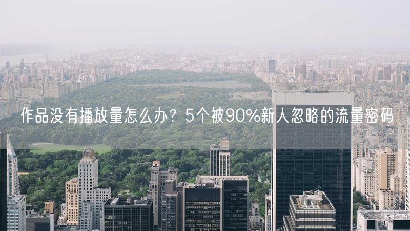 作品没有播放量怎么办？5个被90%新人忽略的流量密码