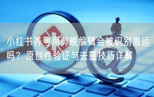 小红书养号用剪映编辑会被识别搬运吗？原创性验证与去重技巧详解