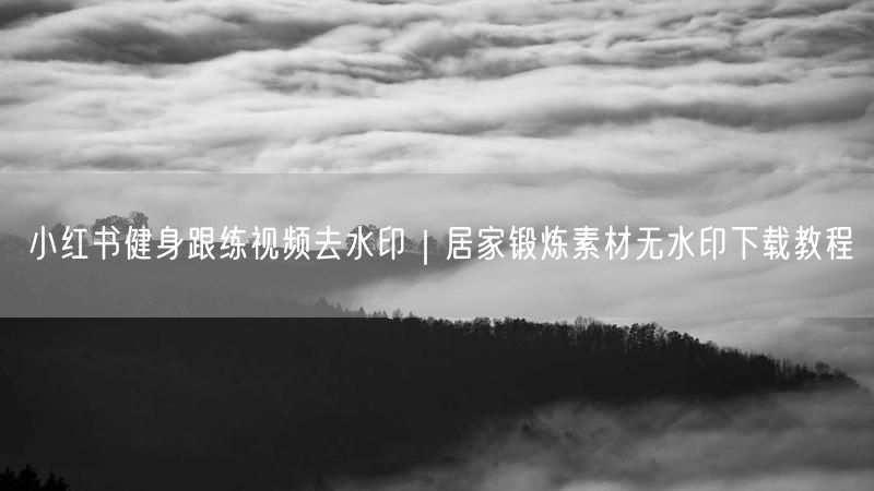小红书健身跟练视频去水印｜居家锻炼素材无水印下载教程