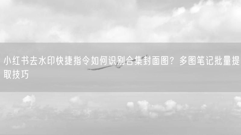 小红书去水印快捷指令如何识别合集封面图？多图笔记批量提取技巧
