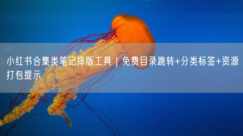 小红书合集类笔记排版工具｜免费目录跳转+分类标签+资源打包提示